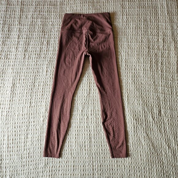 Women's Ultra High Rise Rib Leggings - All In Motion Brown / Pink Small - Picture 2 of 4